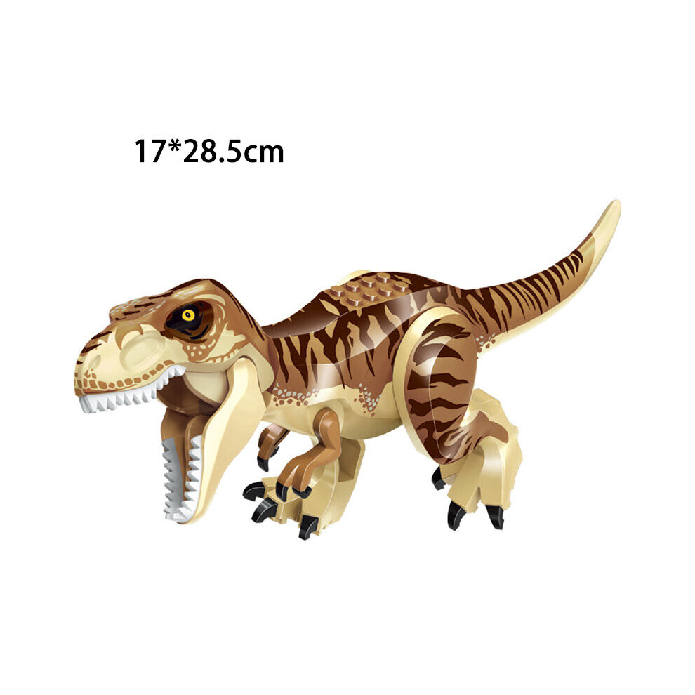 Bonxaif (D-Apricot Tyrannosaurus) Jurassic Dinosaur World Series Building Blocks Removable Triceratops Rex Tyrannosaurus Big Figures Blocks