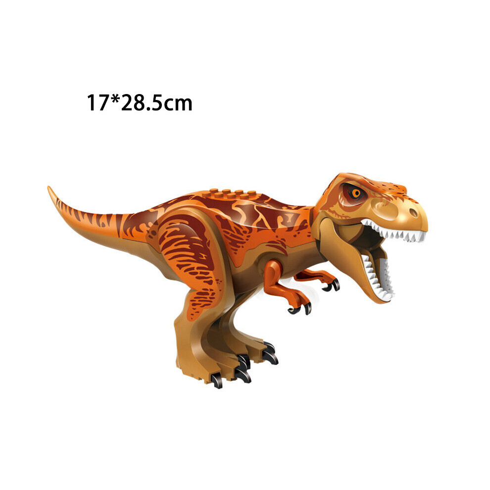 Bonxaif (A- Tyrannosaurus) Jurassic Dinosaur World Series Building Blocks Removable Triceratops Rex Tyrannosaurus Big Figures Blocks Brown