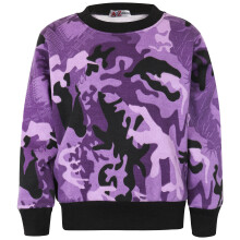 (9-10 Years, Camo Purple) Girls Boys Plain Jumper Crew Neck Sweatshirt 5-13