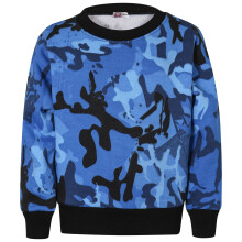(7-8 Years, Camo Blue) Girls Boys Plain Jumper Crew Neck Sweatshirt 5-13