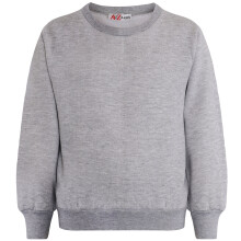 (7-8 Years, Grey) Girls Boys Plain Jumper Crew Neck Sweatshirt 5-13