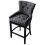 Living And Home (Dark Grey) Linen Fabric Tufted Fabric Bar Stool 5