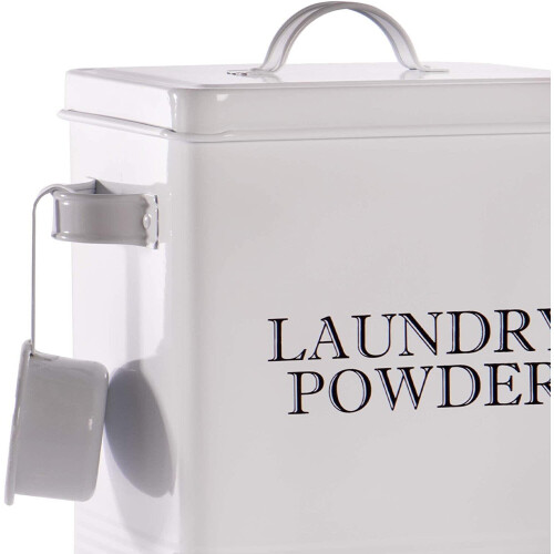 Laundry Powder Storage Tin with Scoop White | M&W 2