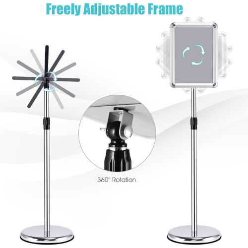 Costway A4 Display Adjustable Poster Stand Advertisement Sign Holder 2