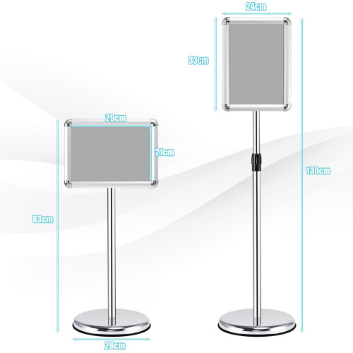 Costway A4 Display Adjustable Poster Stand Advertisement Sign Holder 1
