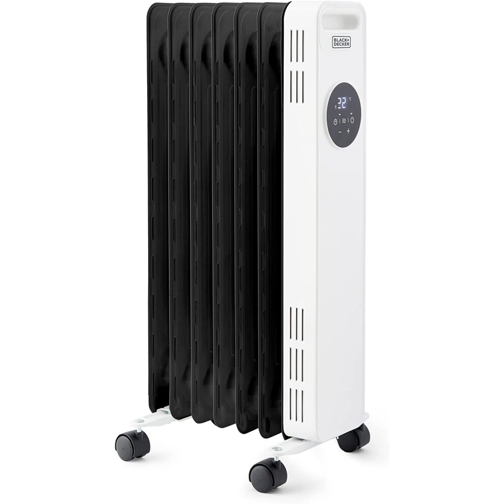 Black+Decker BXRA43011 Digital 1500W Heat Oil Filled Radiator & Remote