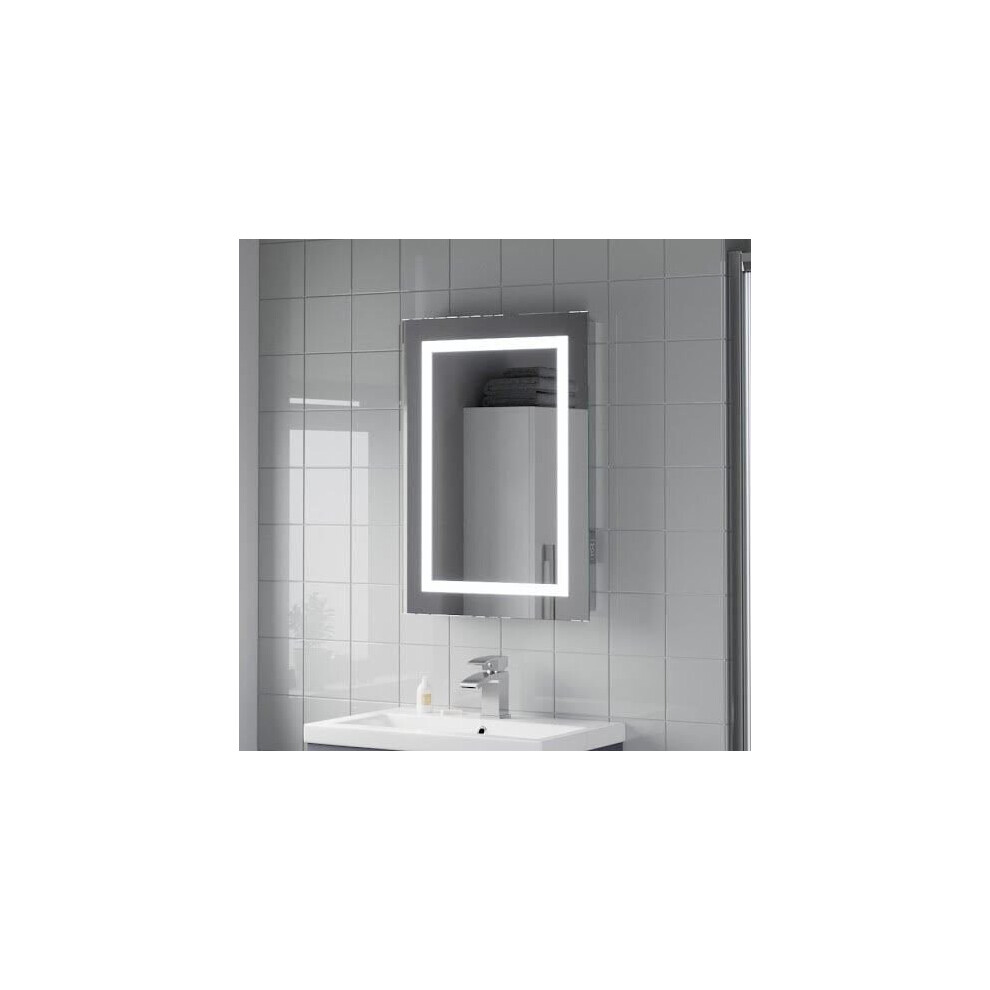 Bathroom Mirror LED Illuminated Demister Pad Shaver Socket Mains IP44 500x700mm