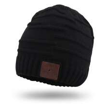 (Black) Wireless Bluetooth Beanie Hat headphones Handsfree Microphone 20Hr Battery August EPA25
