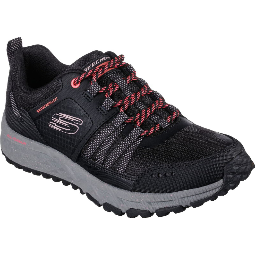 (Black Pink, UK 8) Skechers Escape Plan Endless Pursuit Womens Black Walking Hiking Trail Shoes