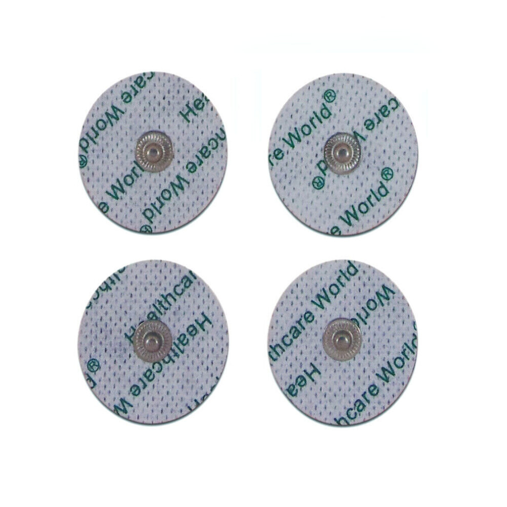 Healthcare World Round Stud Tens Electrodes With 3.9Mm Snap Stud Connection - Pack Of 4
