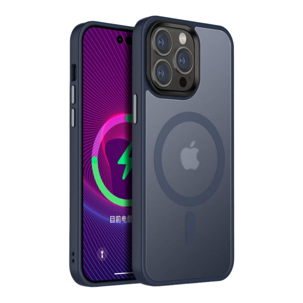 Compatible With Iphone 14 Plus/15 Plus - Gentleman Smart Charging Silicone Case Blue 5060986942744