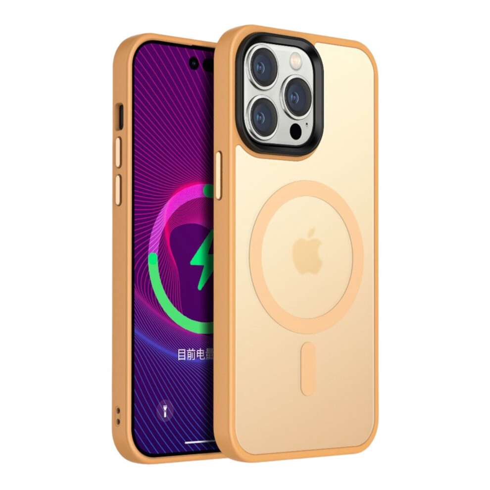 Compatible With Iphone 14/15 - Brass Smart Charging Silicone Case Orange 5060986942621