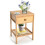 Costway Bamboo Nightstand Bedside Table Multifunctional Accent End Table 1