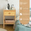 Costway Bamboo Nightstand Bedside Table Multifunctional Accent End Table 5