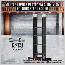 5.7M 14in1 Multi Purpose Aluminum Folding Ladder Heavy Duty
