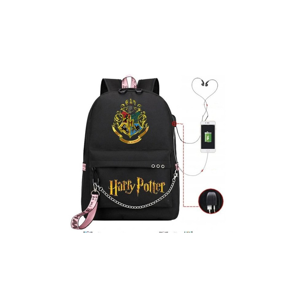 Harry Potter backpack USB charging schoolbag J Style