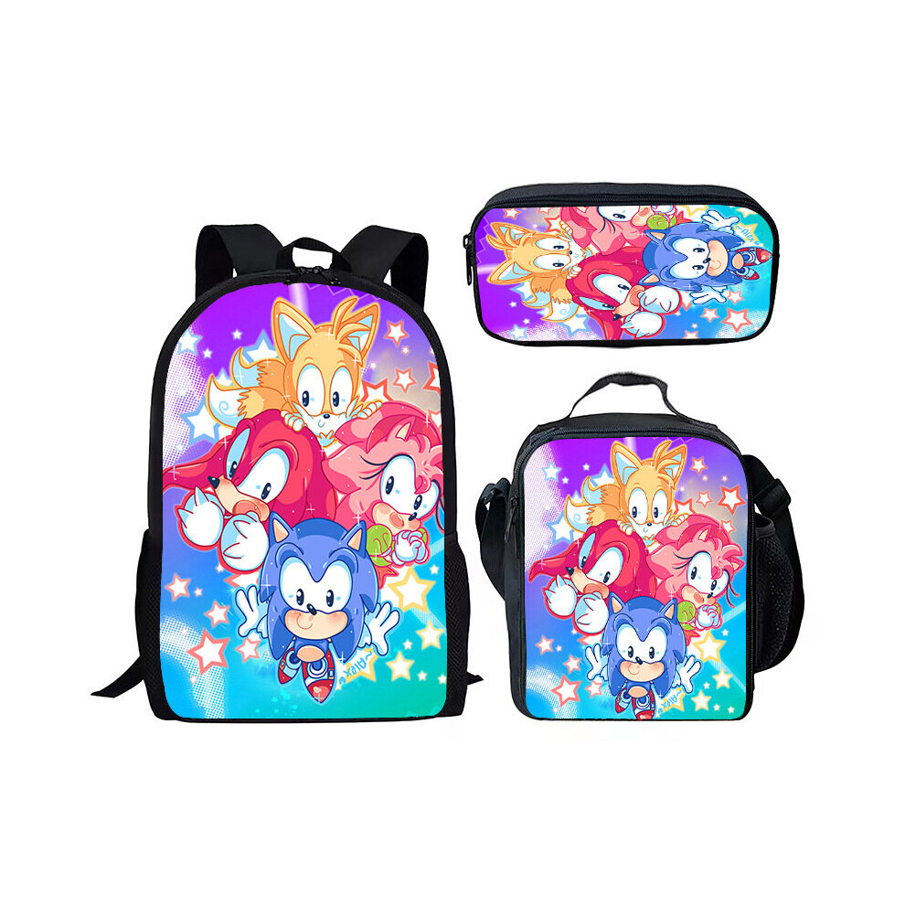 Sonic backpack three piece schoolbag gift Style A31