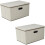 (Beige) 2 Pack Foldable Storage Box with Lids  45x30x30cm 1