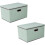 (Green) 2 Pack Foldable Storage Box with Lids  45x30x30cm 1