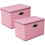 (Pink) 2 Pack Foldable Storage Box with Lids  45x30x30cm 1