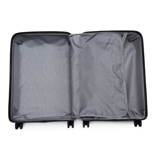 (Black, 24 inch) 20/24/28In Multi Texture Hard Shell PP Suitcase Set 1