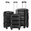 (black, 20/24/28 inch) 20/24/28 Inch PP Hard Shell Suitcase With TSA Lock 1
