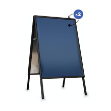 A2 A-Board Pavement Sign Double Sided Poster Holder Snap Frame Black