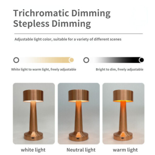 (bronze) Cordless LED Desk Lamp Touch Sensor Table Lamp USB 1