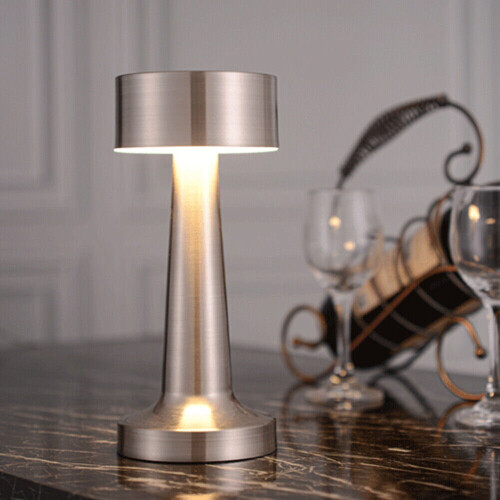 (silver) Cordless LED Desk Lamp Touch Sensor Table Lamp USB 1
