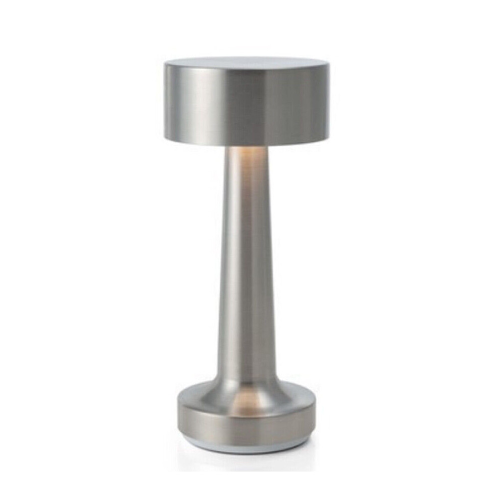 (silver) Cordless LED Desk Lamp Touch Sensor Table Lamp USB