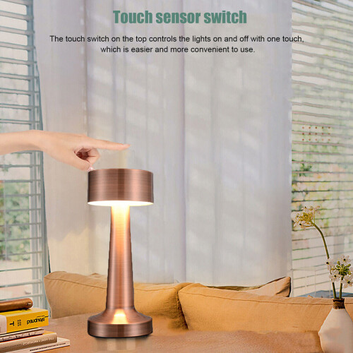(bronze) Cordless LED Desk Lamp Touch Sensor Table Lamp USB 2