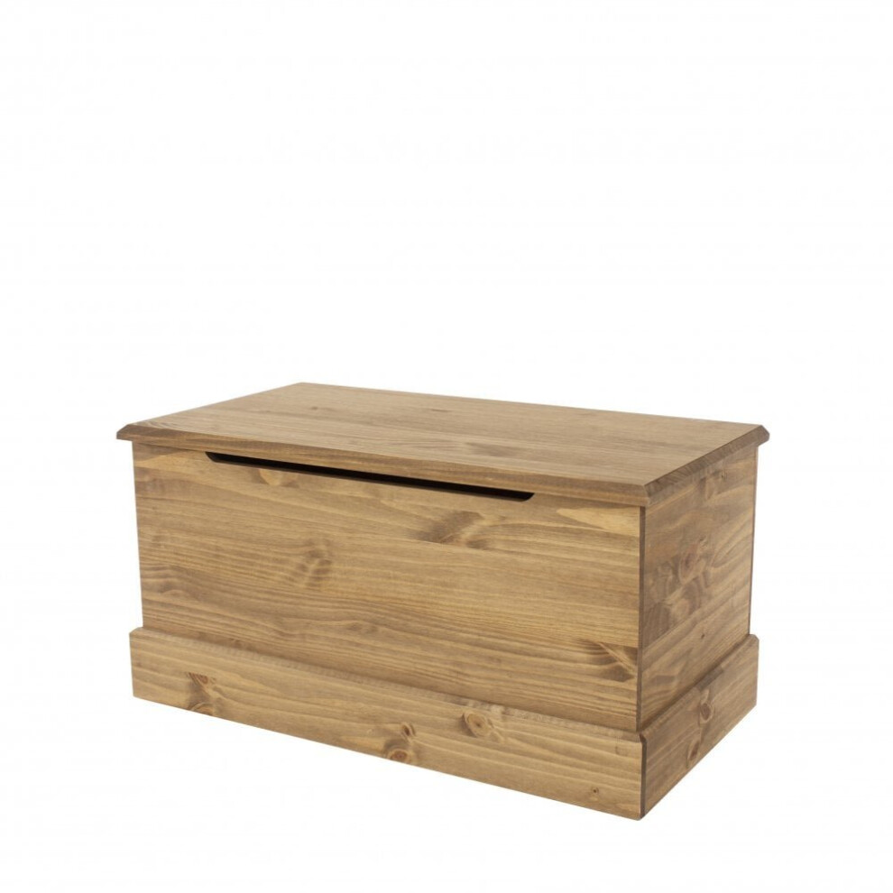 Home Source Malvern Pine Storage Trunk Box Ottoman