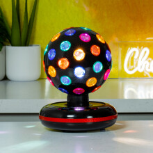 (Black) Global Gizmos 6" Rotating Disco Ball / Kids Disco Light
