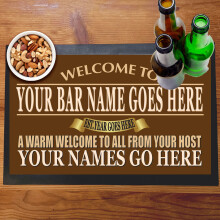 Welcome Bar Mat Runner with Non- Slip Rubber Back and Personalised Name with Home, Pub, Coffee Shop, Venue, Garden, Bar Gift