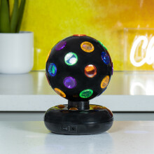 Global Gizmos 45860 5-Inch Rotating LED Disco Ball - Battery Powered, Colorful Party Lights