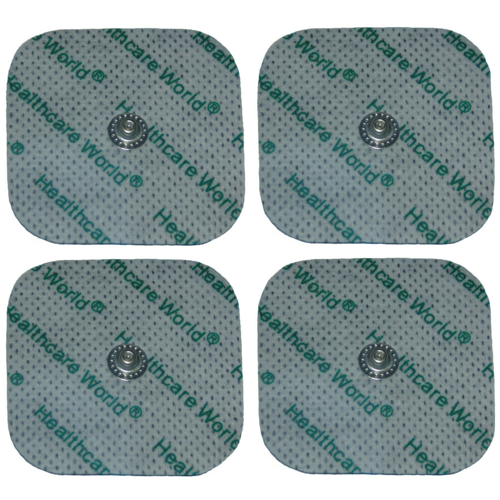 Healthcare World Tens Electrode Pads For Compex Machines 5Cm X 5Cm - Pack Of 4 Square