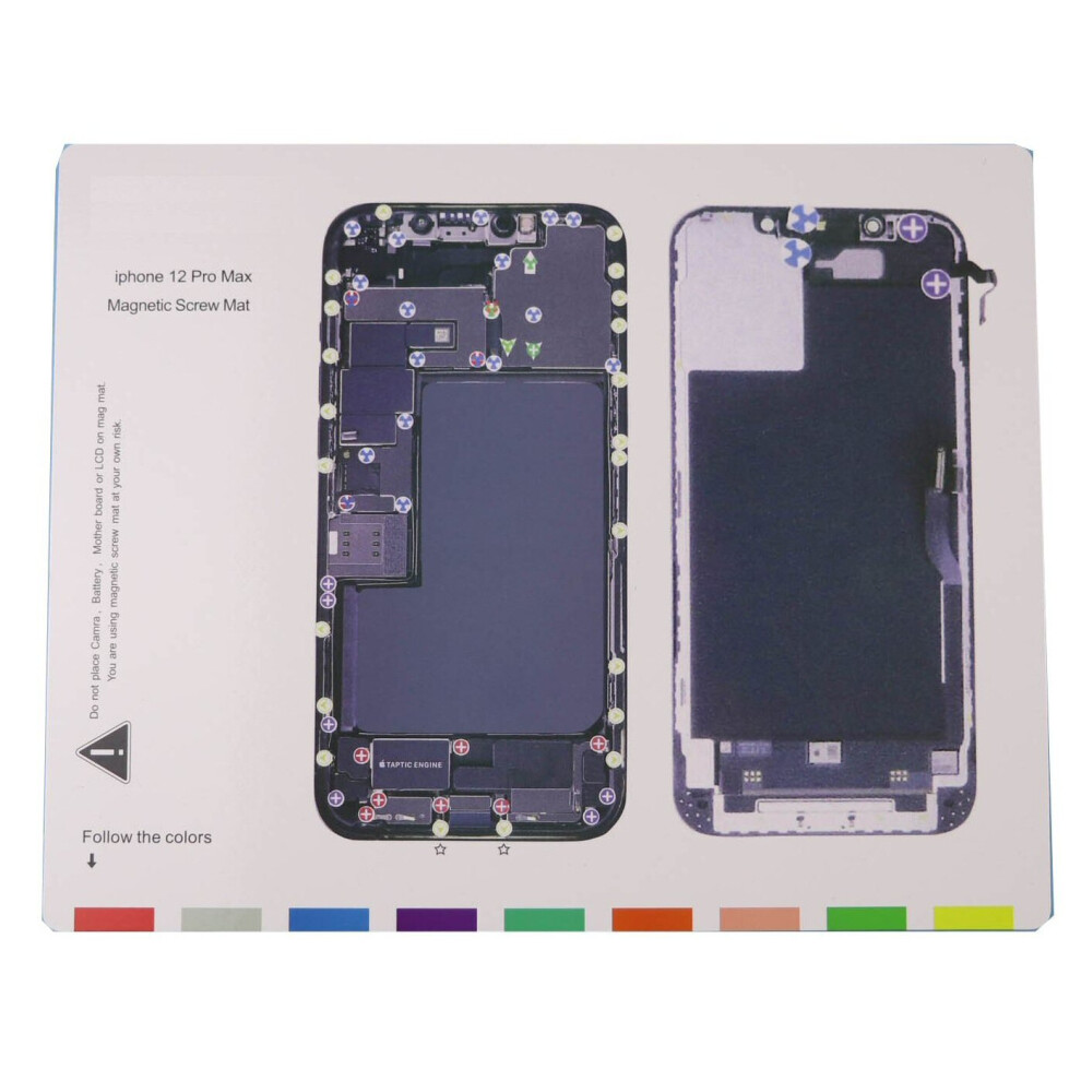 Compatible With Iphone 12 Pro Max - Magnetic Screw Mat Phone Repair Disassembly Guide 5060986942935