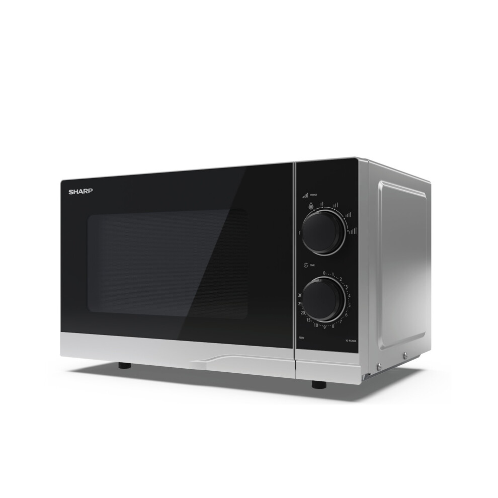 Sharp Yc-Ps201au-S 20L 700W Microwave Oven With Manual Control - Silver
