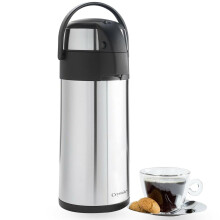 3L Stainless Steel Airpot Flask with Double-Walled Vacuum, Pump-Action Dispenser & Carry Handle