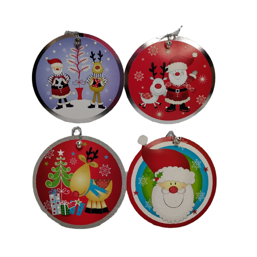 6 Large Christmas Gift Tags Gift Tag With Jingle Bell 14cm Tags