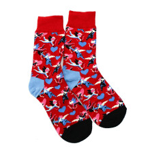 1 Pair Socks Crew Colourful Cheeky Cupids Love Size UK 4-8 Lucky Pair