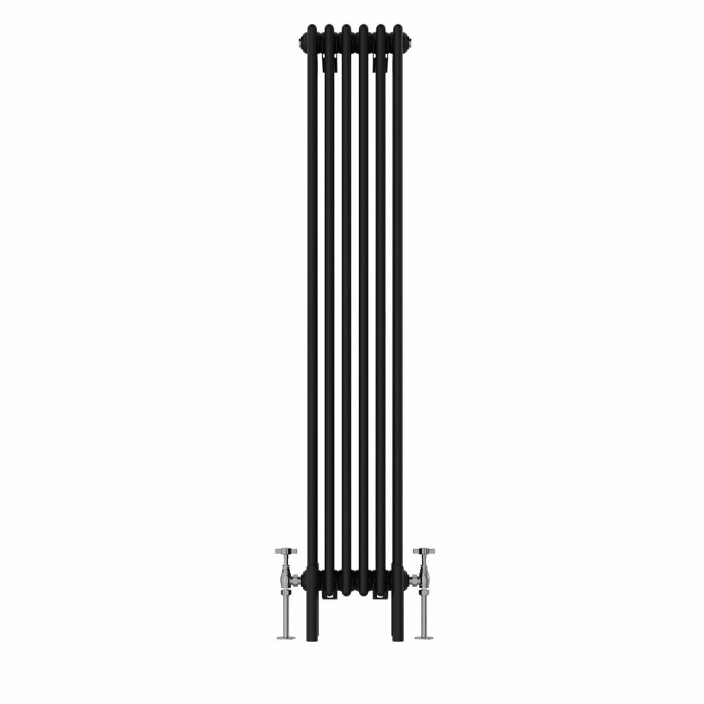 (1500x290mm, Black) NRG Traditional Cast Iron Style Style Radiator Four Column Designer Bathroom Radiators