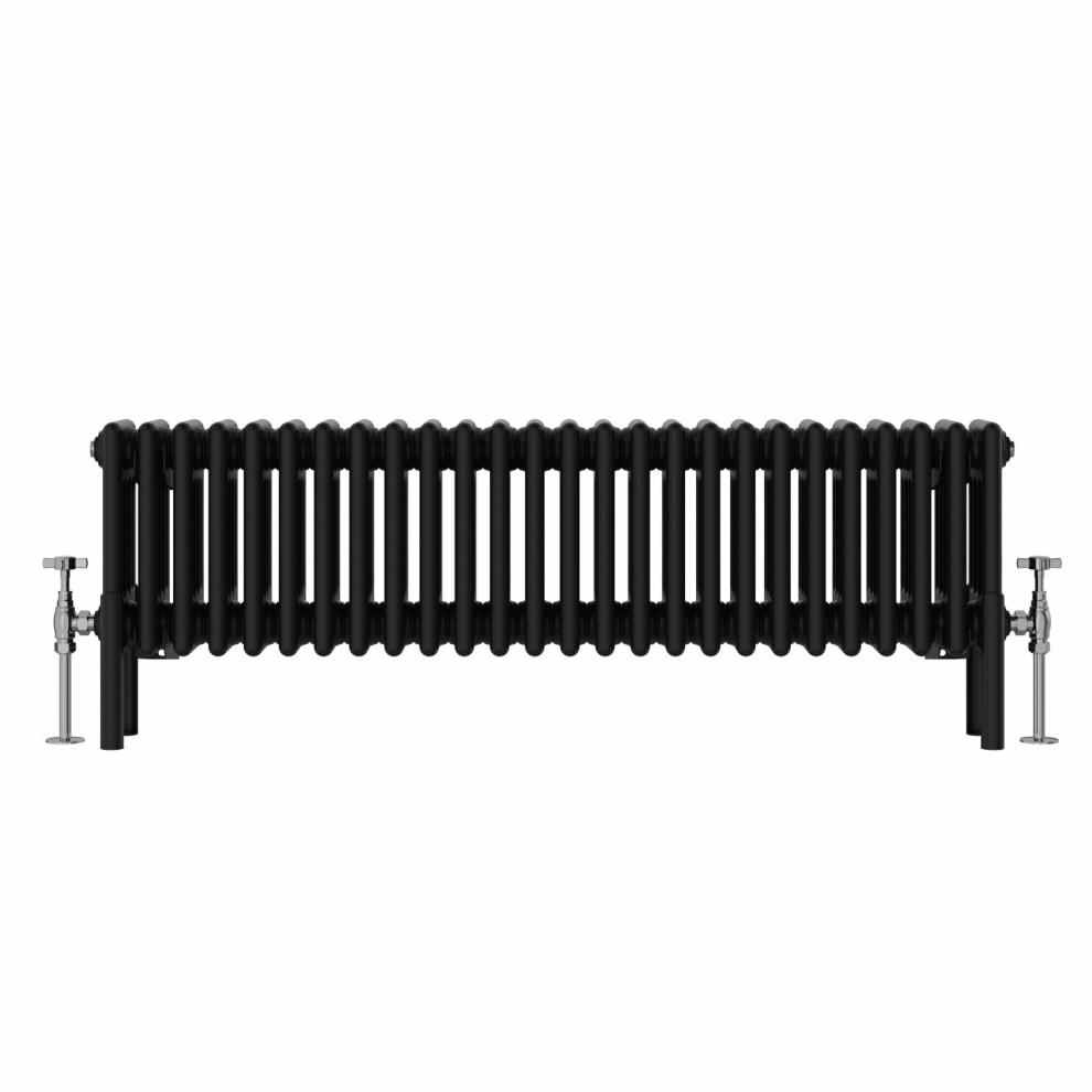 (300x1190mm, Black) NRG Traditional Cast Iron Style Style Radiator Four Column Designer Bathroom Radiators