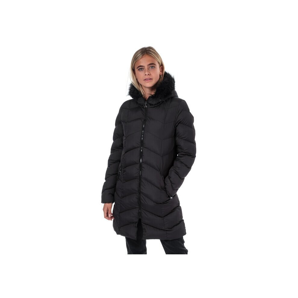 (UK 14) Women's Brave Soul Kylie Padded Parka Jacket in Black