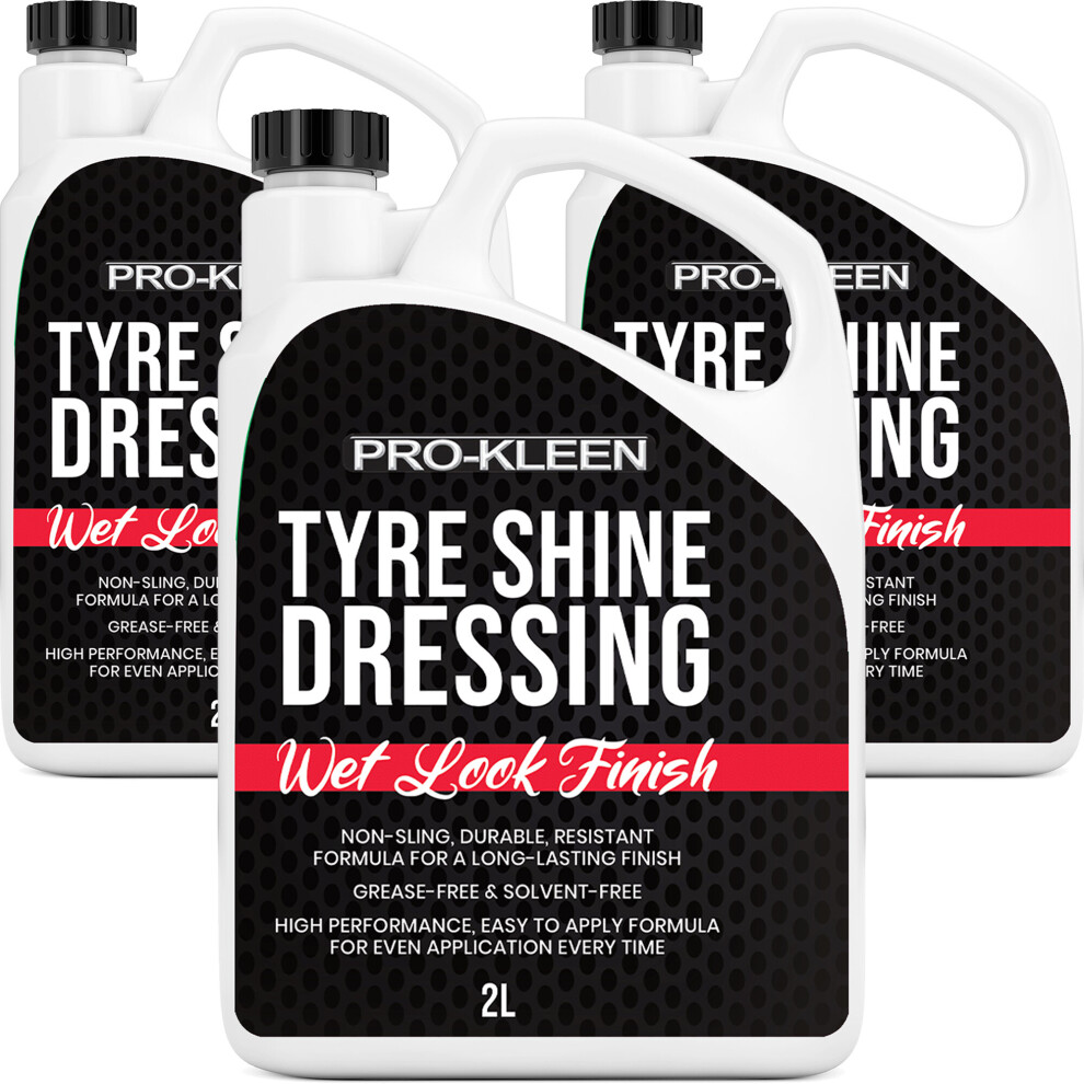 (3 x 2L) ProKleen Tyre Shine Dressing Wet Look Finish