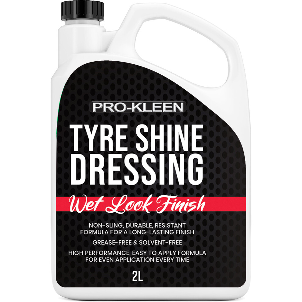 ProKleen Tyre Shine Dressing Wet Look Gloss Finish Long Lasting No Sling 1 x 2L - Image 3