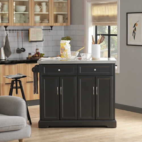SoBuy® FKW71-SCH, Extendable Kitchen Storage Trolley Kitchen Island 1