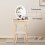 ELECWISH Dressing Table Vanity Set Make up Desk Oval LED Light with Stool White 5