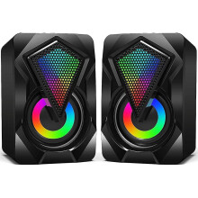Pc Desktop Speakers Mini Rgb Stereo Speakers With Colorful Led Light For Computer Laptop