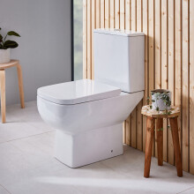 Choices 600 Modern White Ceramic Open Back Pan with Cistern & Soft Close Seat